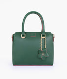 RTW - Army green handbag with flower charm