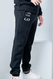 Weave Wardrobe-Men's Black Graphic Print Jogger Trouser Pant On the Go