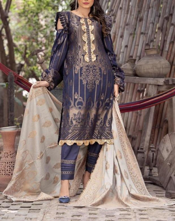 Fareeha - Jacquard Unstitched 3 pc.