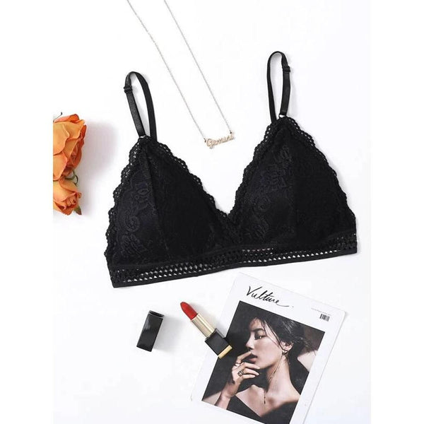 Shein- Scallop Floral Lace Bralette