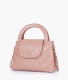 RTW - Baby pink flap quilted bag with top handle