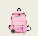 Shein- Pom Pom Decor Pocket Front Backpack