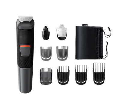 Philips Multi purpose grooming set, with closed box, Nose trimmer, 32 trimmer, Detail Trimmer,  5 combs , adjustable Combs (3-7 mm), run time : 80 Min