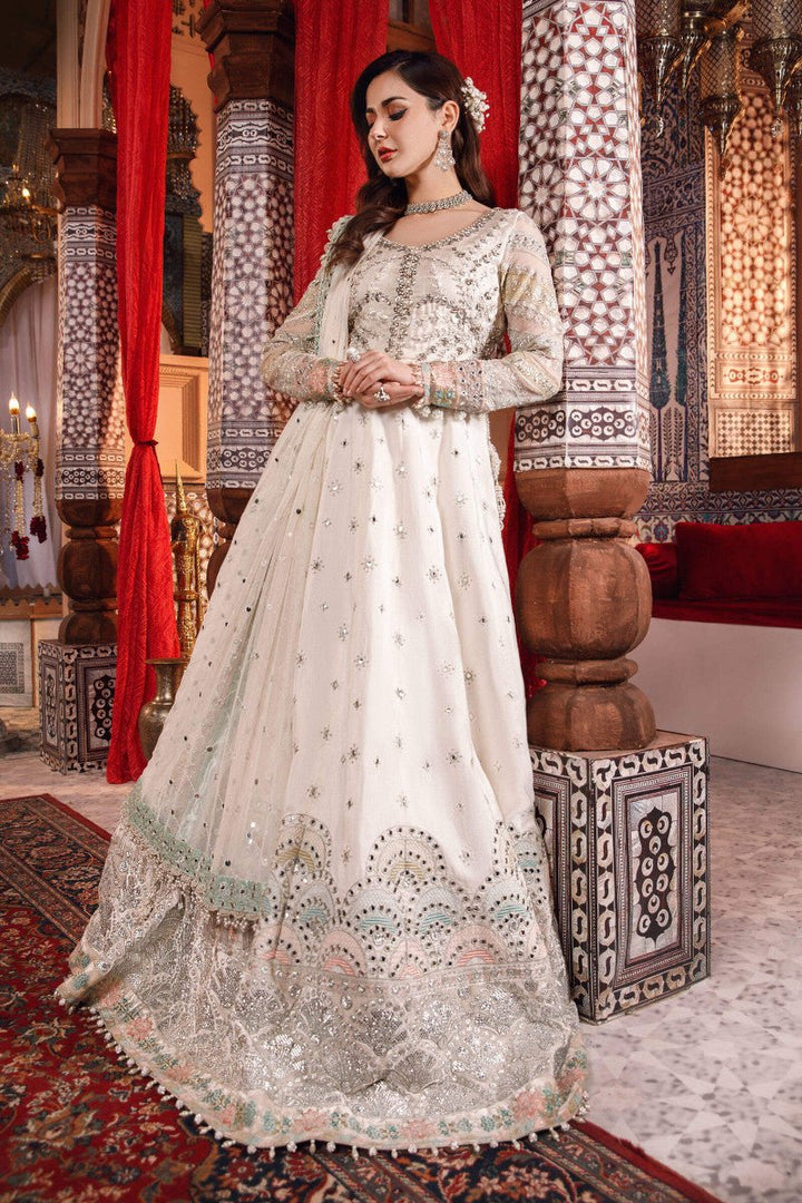 Maria B - Unstitched Mbroidered - Pearl White And Peachy Silver (Bd-2502)