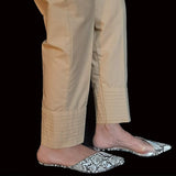 Zardi- Pleated Cotton Trouser - Beige - ZT259