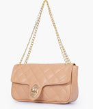 RTW - Beige quilted small shoulder bag with chain