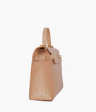 RTW - Beige top-handle crocodile mini bag