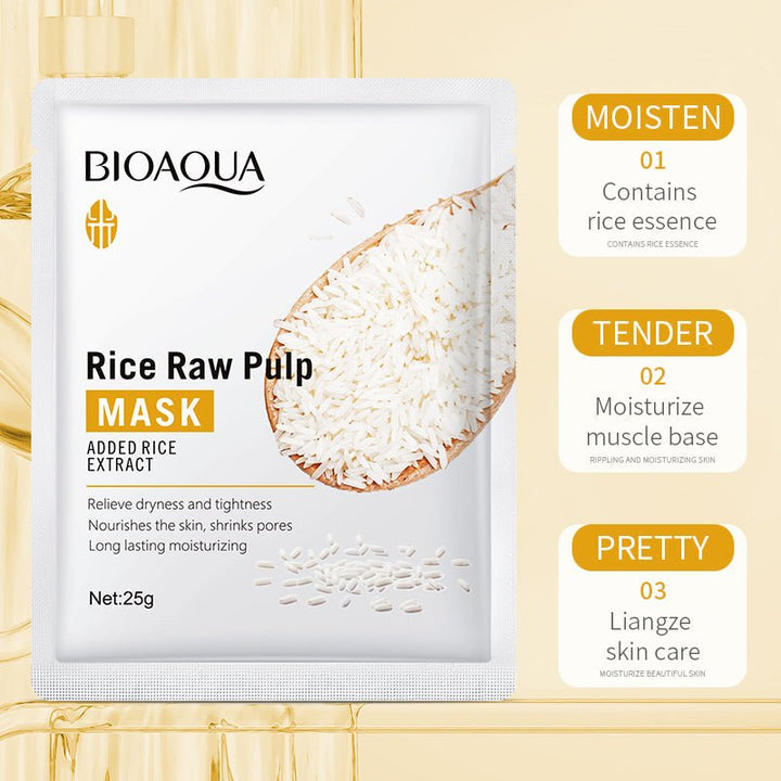 BIOAQUA - Rice Raw Pulp Moisturizing Face Sheet Mask