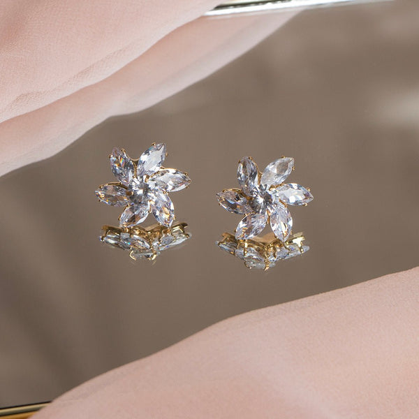 Shein- Rhinestone Flower Studs