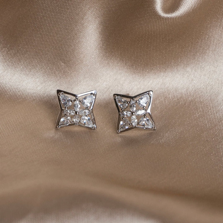 Shein- Rhinestone Silver Star Earrings