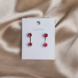 Shein- Rhinestone Drop Rubi Red Colour Earrings
