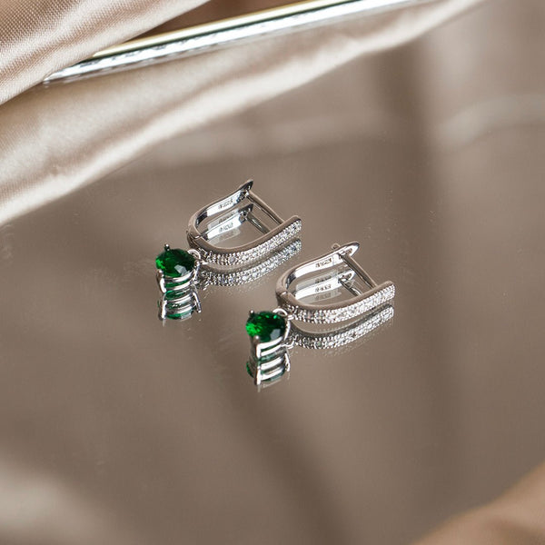 Shein- Rhinestone Green Colour Earrings