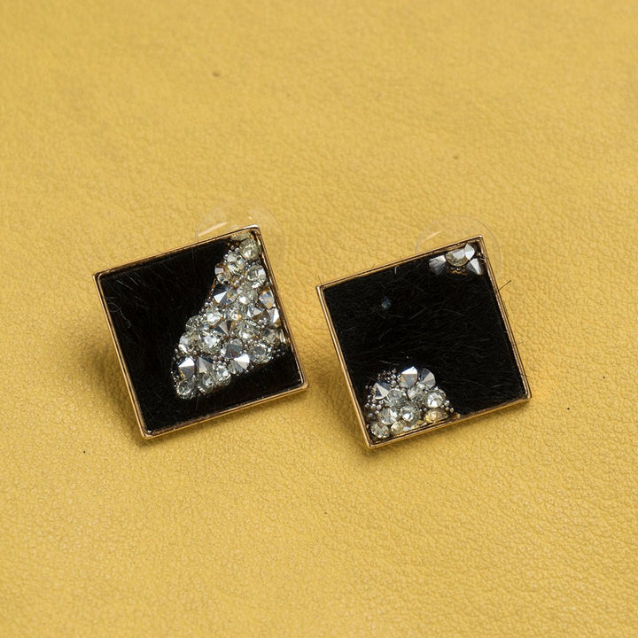 Shein- Square Black Earrings