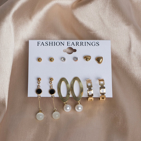 Shein- 6 pc Golden Earrings Set