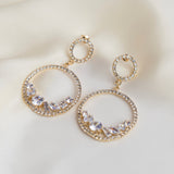 Shein- Rhinestone Circle Earrings