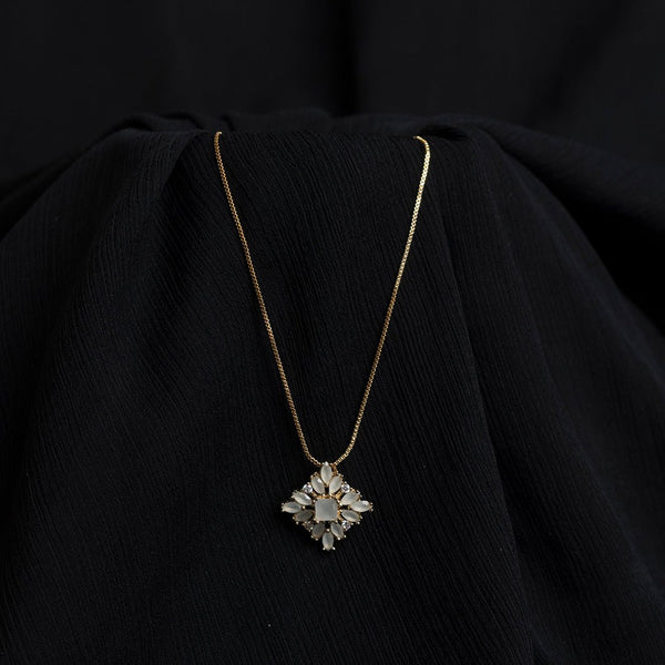 Shein- Square Shaped Rhinestone Necklace