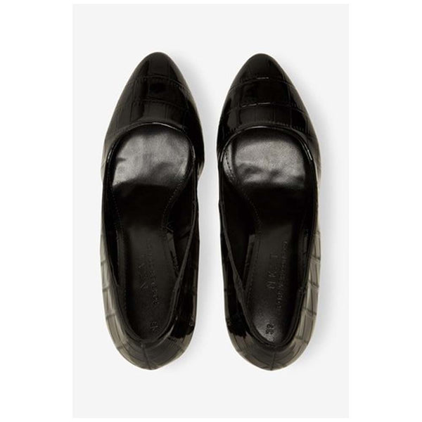 Next- Almond Toe Court Shoes- Black