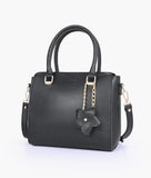 RTW - Black handbag with flower charm