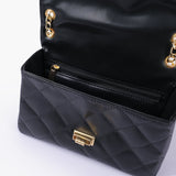 RTW - Black quilted mini bag with chain