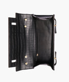RTW - Black top-handle crocodile mini bag