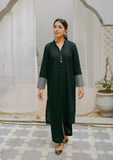 Naaz Couture - Black & Monochrome Khaddar Blocked Coord Set