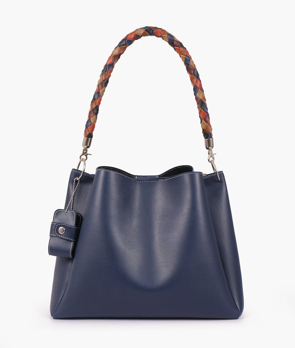 RTW - Blue handbag with braided handle