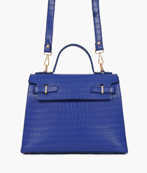 RTW - Blue top-handle crocodile mini bag