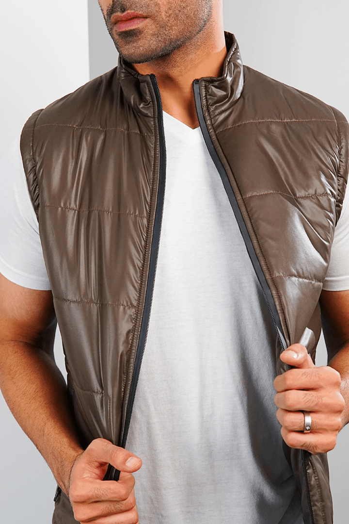 Half sleeve top puffer jacket