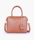 RTW - Brown handbag with flower charm