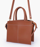RTW - Brown trapeze top-handle bag
