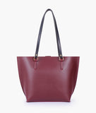 RTW - Burgundy centre-stripe tote bag