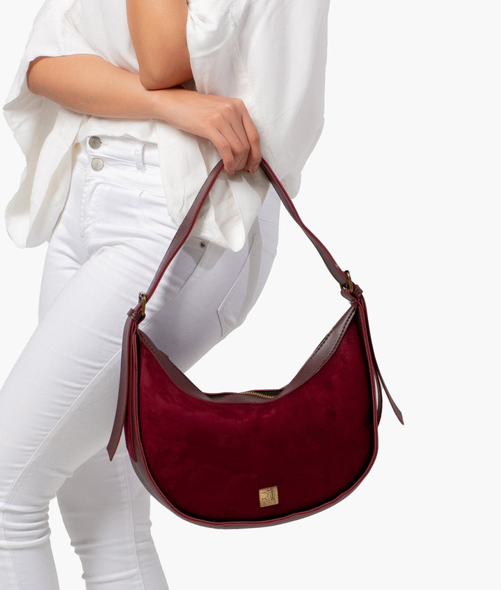 RTW - Burgundy suede hobo bag