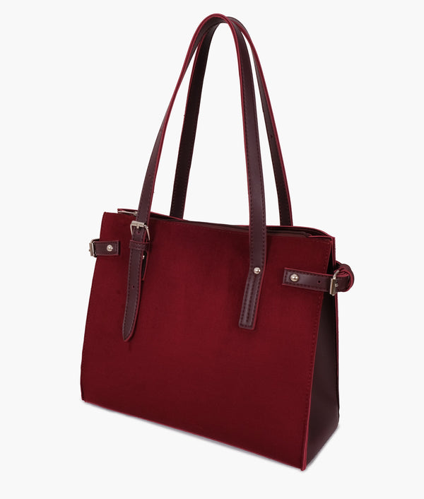 RTW - Burgundy suede satchel tote bag