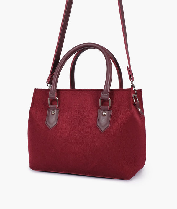 RTW - Burgundy suede small satchel bag