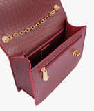 RTW - Burgundy weaved chain shoulder bag with twist lock