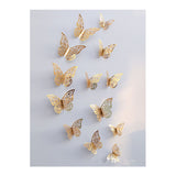 Toshionics- 13-Piece DIY Removable Waterproof Butterfly Wall Sticker Gold 7.6x5.4cm