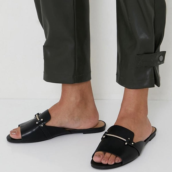 Call It Spring- Flat Sandals-Black