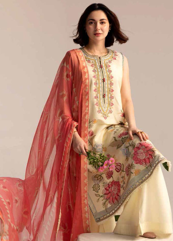 Coco by Zara Shahjahan - Embroidered Lawn Suits Unstitched 3 Piece CZS23S 7A - Summer Collection