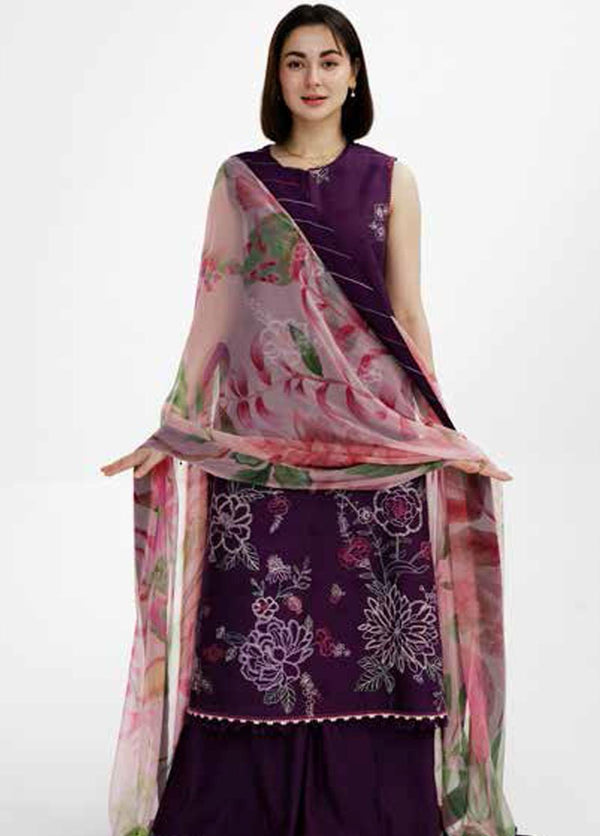 Coco by Zara Shahjahan - Embroidered Lawn Suits Unstitched 3 Piece CZS23S 8B - Summer Collection