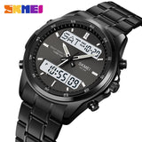 Skmei Black Dial Dual Time Display Chain Watch