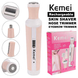 Kemei- KM-3024 Rechargeable Women Skin Shaver Suit 4 IN 1