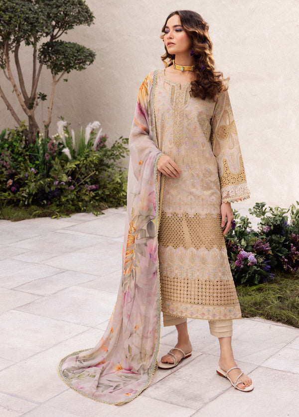 Dahlia By Iznik Embroidered Luxury Lawn 3 Piece Unstitched Suit IZ24DLL 03 CASCADE