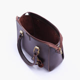 RTW - Dark brown handbag with flower charm