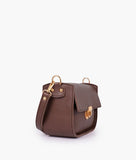 RTW - Dark brown saddle bag with twist lock