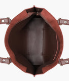 RTW - Dark brown suede double-handle tote bag