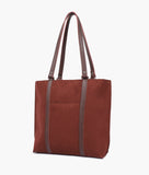 RTW - Dark brown suede double-handle tote bag