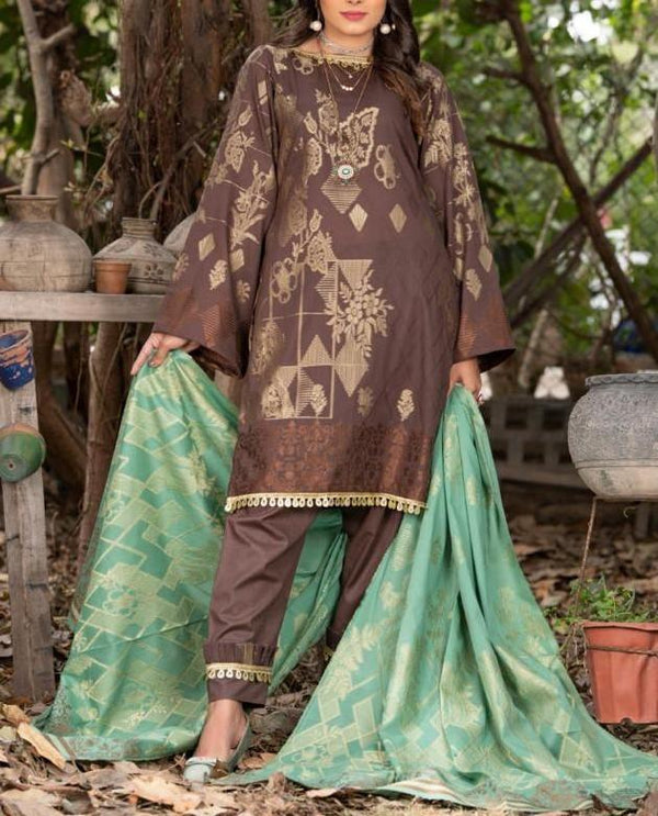 Rekha - Jacquard Unstitched 3 pc.