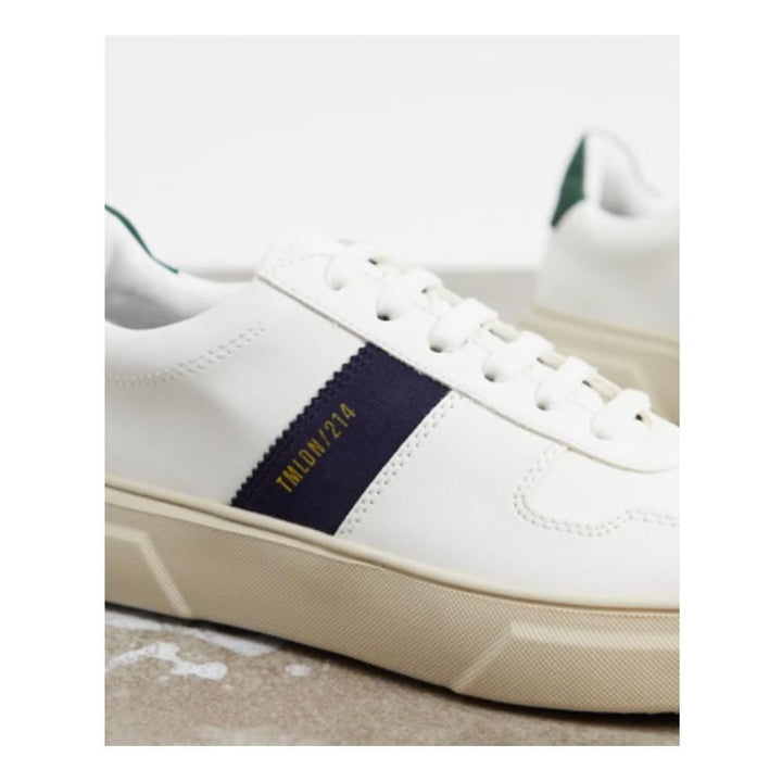 Asos Design- Topman trainers with navy stripe in white