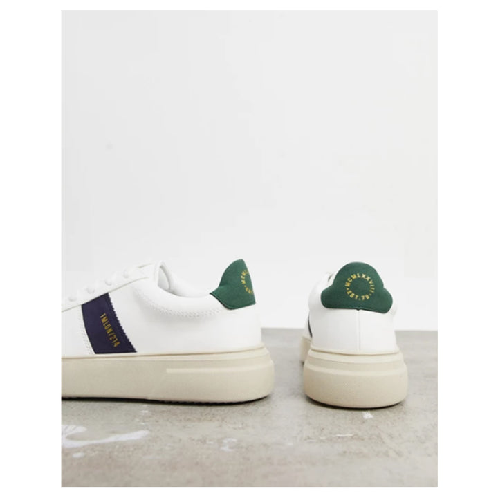 Asos Design- Topman trainers with navy stripe in white