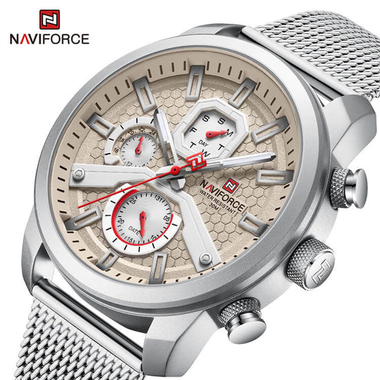 Naviforce - NF9211 Novicius Edition For Men - Silver